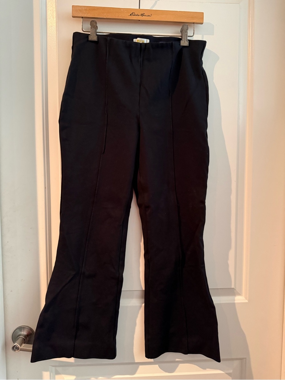 Maeve Black Boot-Cut Pants with Front Seams